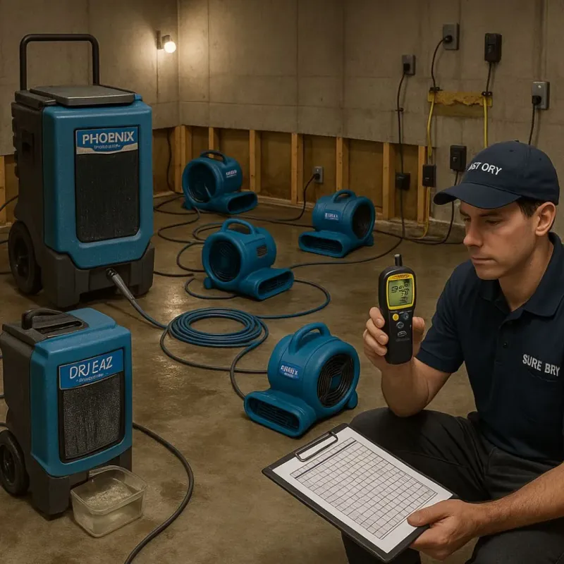 Structural Drying and Dehumidification process in Slippery Rock, PA